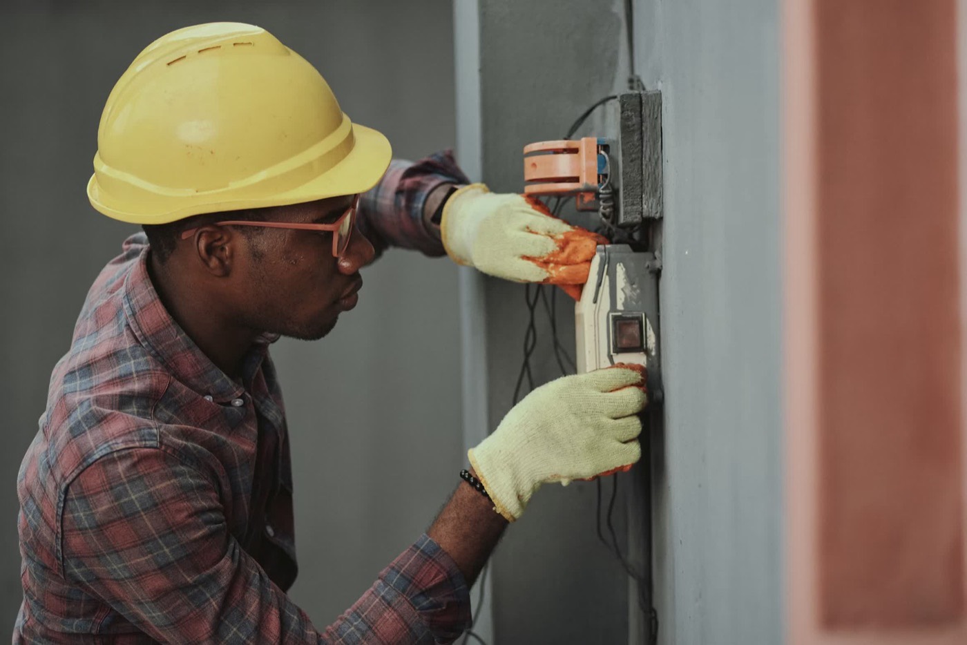 A home-service technician on the job
